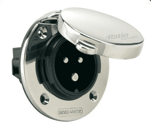 Power Inlet stainless steel with cover 32A/250Vac (2p/3w) SHP303202000