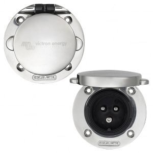 Power Inlet stainless with cover 16A/250Vac (2p/3w) SHP301602000